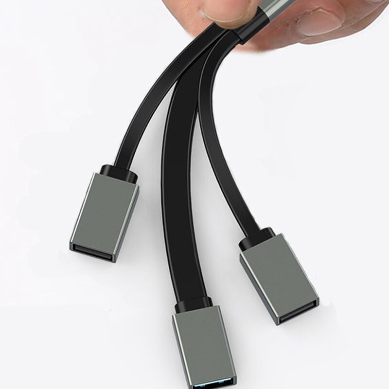Usb C Hub, Type-C Kabel Otg Adapter Met 3 Usb-poorten, usb C Draagbare Verlengkabel Voor Mobiele Telefoons, Laptops, Rechte