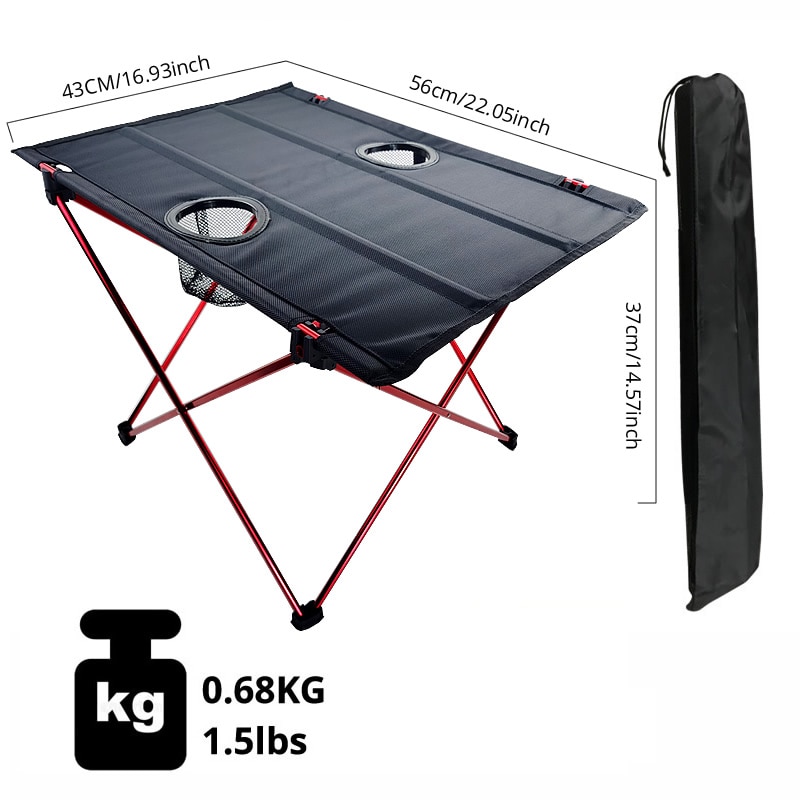 Outdoor Opvouwbare Vissen Tafel Ultralight Oxford Doek Aluminium Picknicktafel Oxford Doek Ultralichte Duurzaam Vouwen