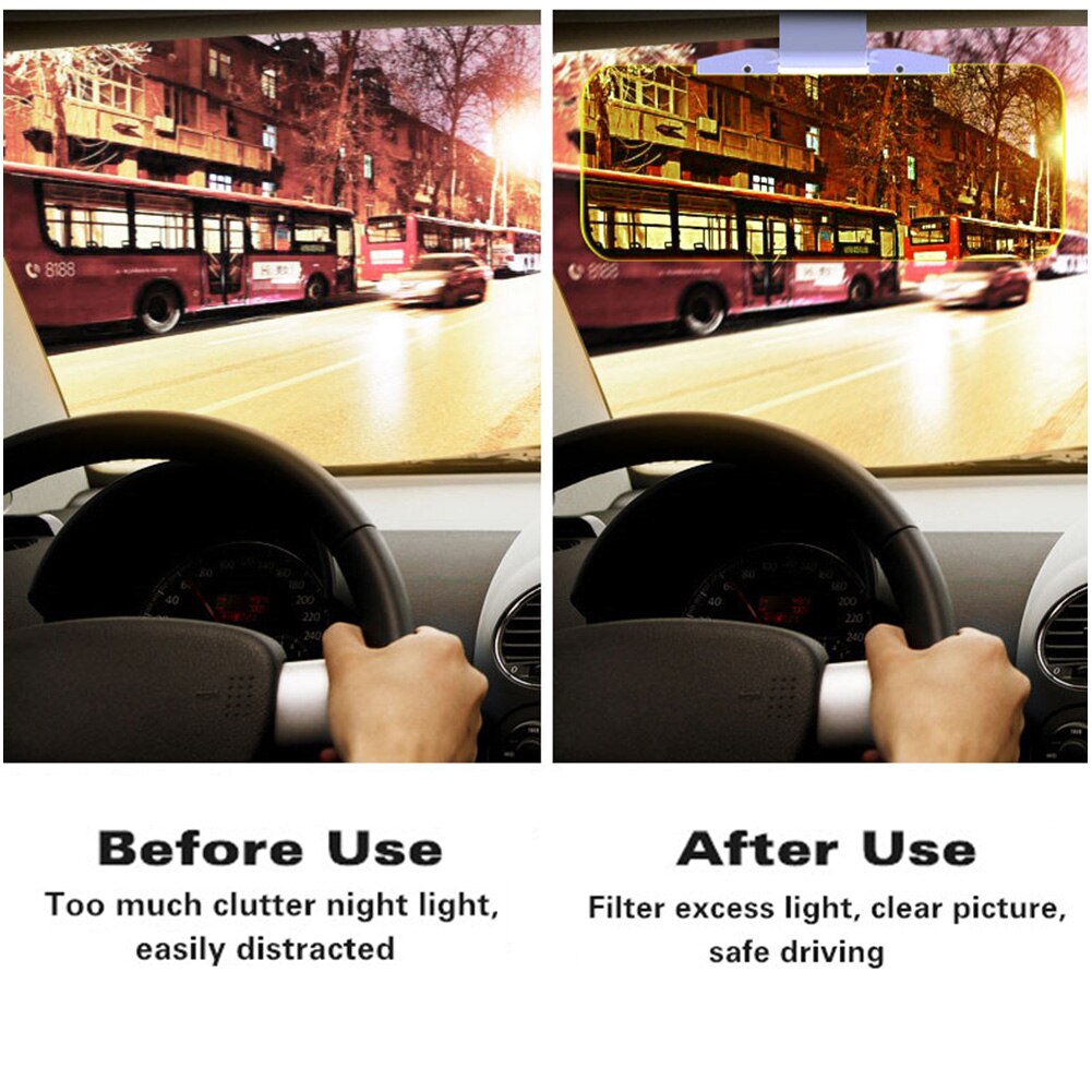 Day Night Anti Glare Auto Car Flip Down Shield Sun Visor Vision Block View UV Fold Flip Dazzling Goggles Driving Mirror