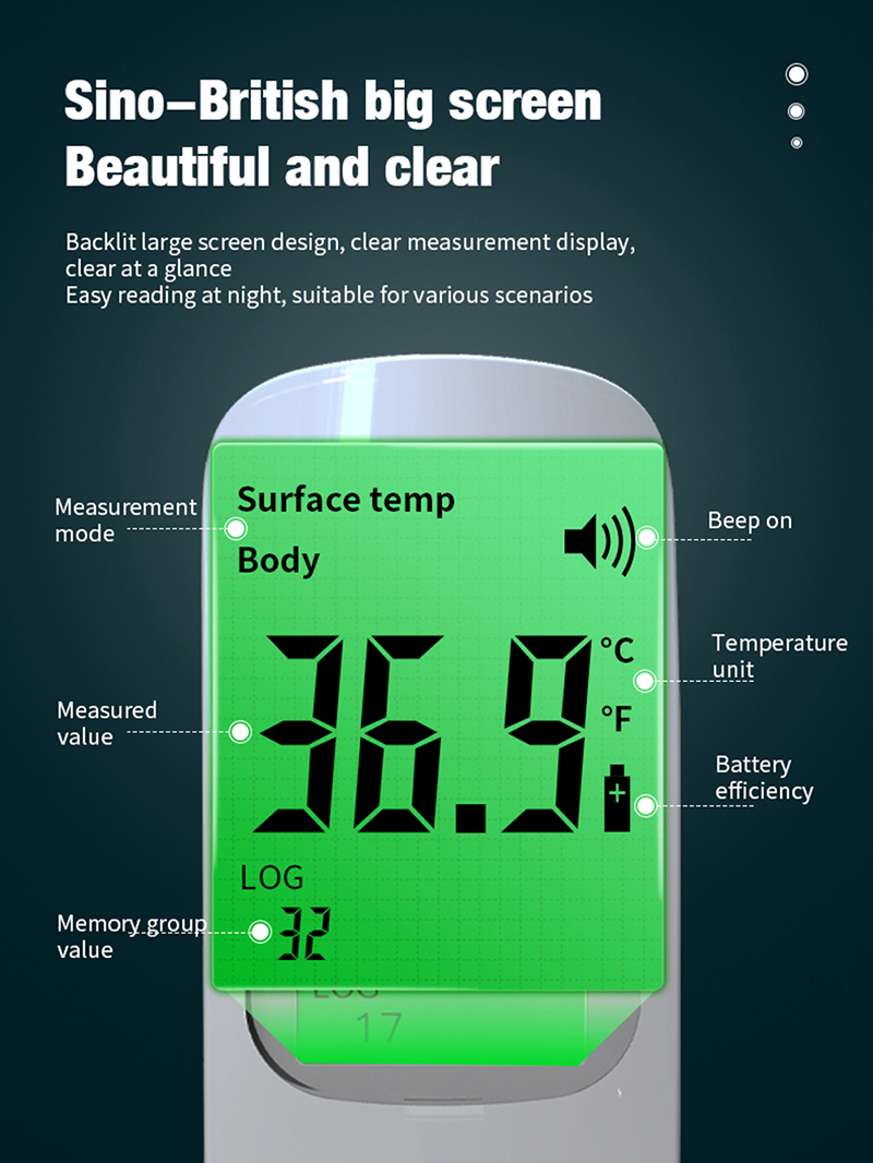 Forehead Thermometer Non-Contact Infrared Thermometer Body Temperature Home Digital Infrared Fever Measure Tool for Baby Adults