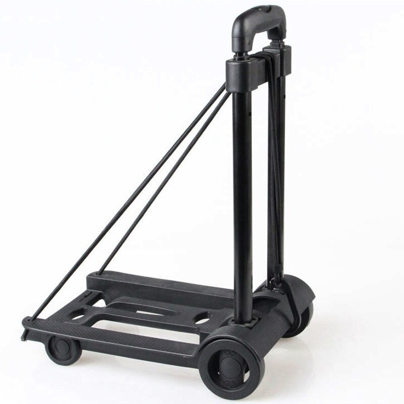 -Folding Luggage Cart Portable Trolley Travel Trunk Trailer Trolley Light Hand Cart Adjustable Home Travel Shopping Cart