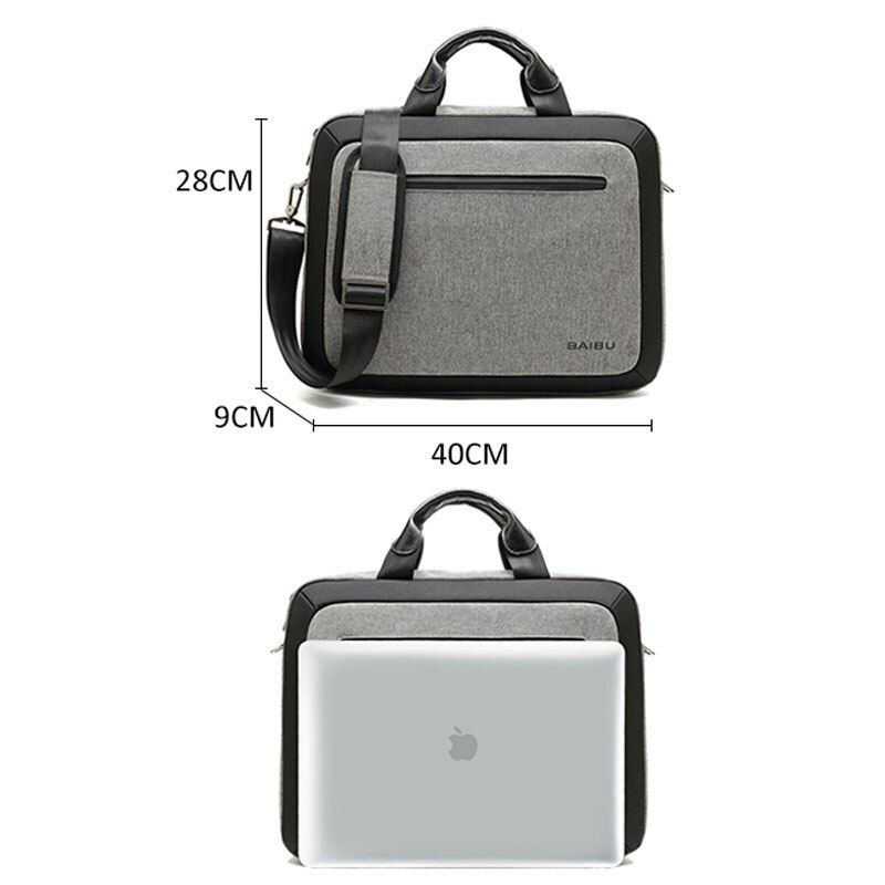 Herre taske vandtæt bærbar dokumentmappe business skulder crossbody tasker stor messenger taske håndtaske multifunktion mulepose  xa181zc