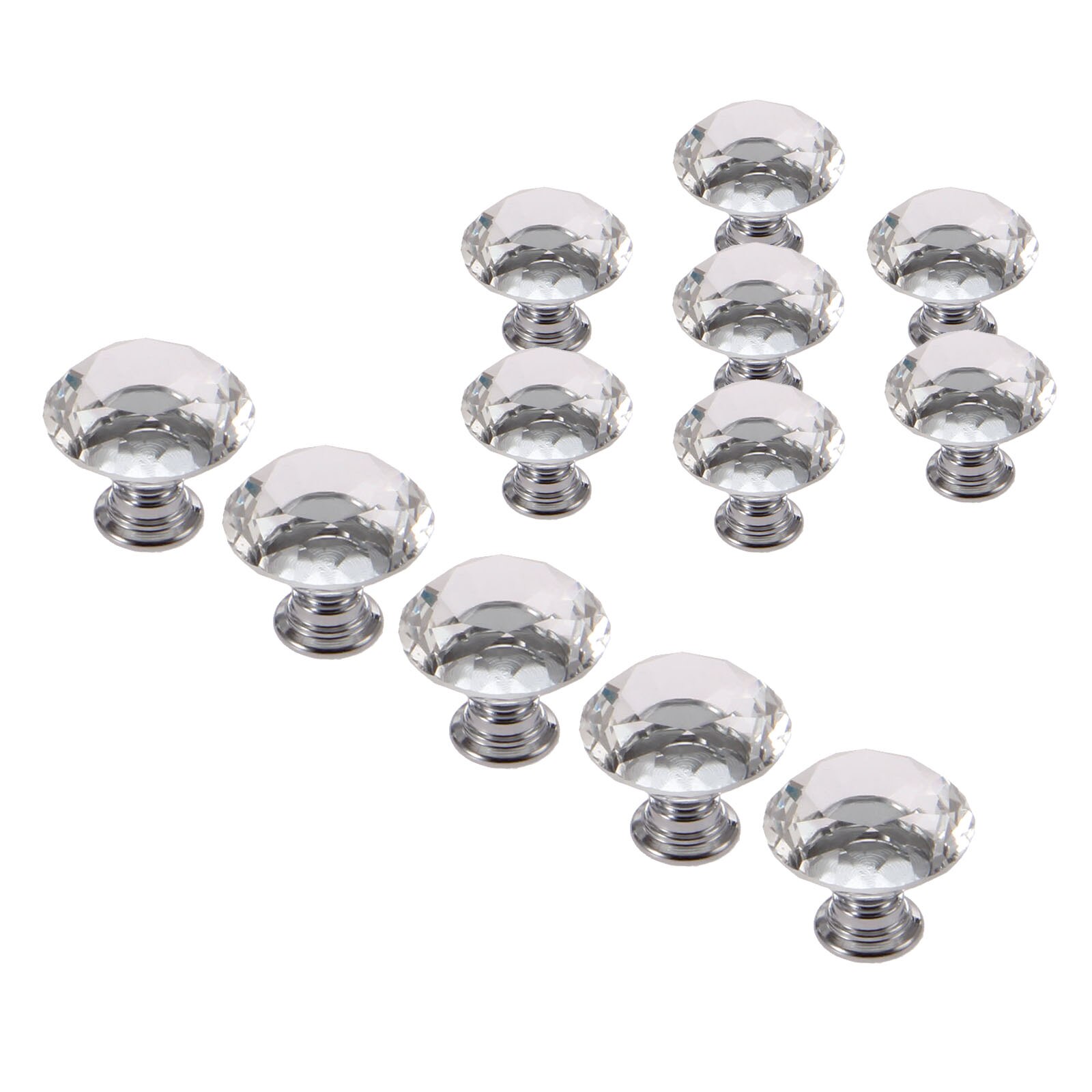 12 stk 30mm krystal glas dørhåndtag skuffe skab møbel køkken skab garderobe greb håndtag