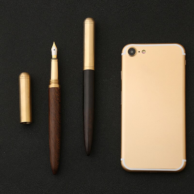 Pluma estilográfica de madera de de lujo, plumas de caligrafía de punta fina de 0,7mm, escritura de Metal, de madera, papelería, suministros escolares de oficina