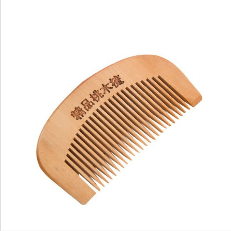 1Pcs Peach Wood Comb Flower Painted Anti-Static Natural Head Massage Comb Handmade Wooden Hair Comb Hair Styling Tools For: NO.14