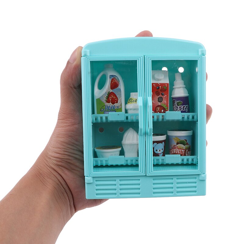 1PC Food Drinks Supermarket Store Refrigerator Pretend Play Doll Furniture Decoration Accessories Toys Mini Dollhouse Miniature