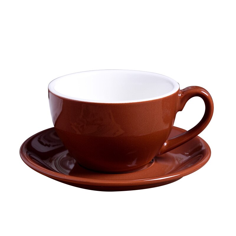 220Ml Hoogwaardige Keramische Melk Koffie Cup Set Eenvoudige Keramische Mok Europese Stijl Cappuccino Bloem Kopjes Latte Kantoor thuis: Rood