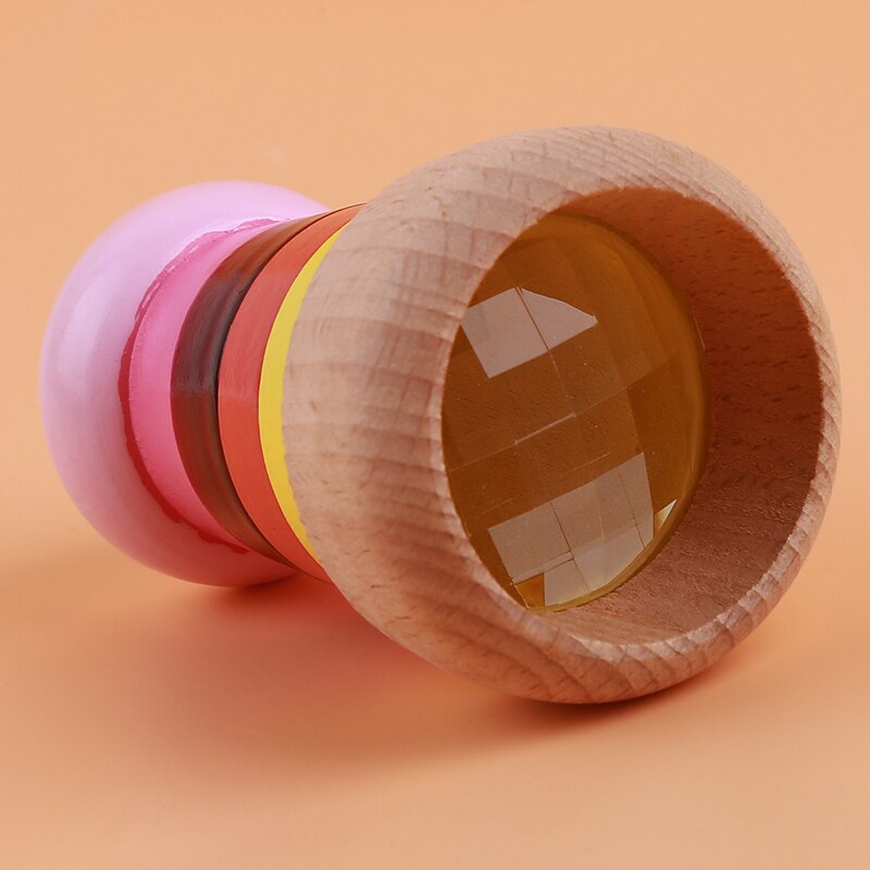 Mini kaléidoscope arc-en-ciel jouets en bois mignon abeille magique effet oeil polygone prisme enfants jouet