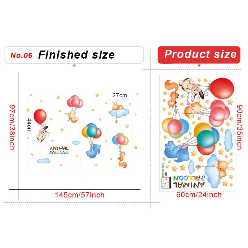 Cute Unicorn Rabbit Wall Stickers Kids room Nursery Wall Decor Sticker Pretty Girls Flying Elephant Cartoon Decals Home Decor