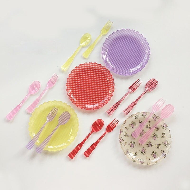Plateau à Dessert en plastique, plat à gâteau en acrylique, motif de grille, assiettes florales, décoratives, fête de mariage, anniversaire, assiette à fruits cuillère fourchette