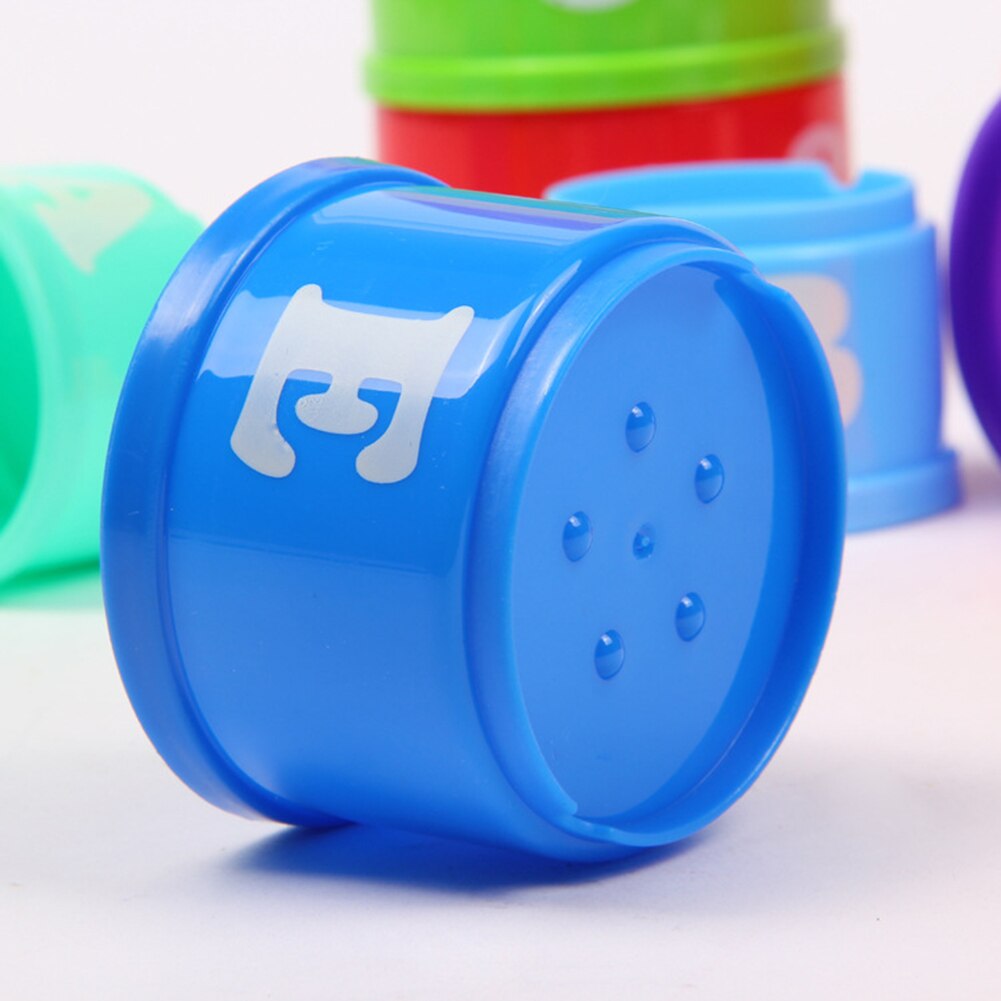 9 stk baby legetøj stabling kopper tårne sortering indlejring til børns pyramidekarakter og tal pædagogisk stak kop legetøj