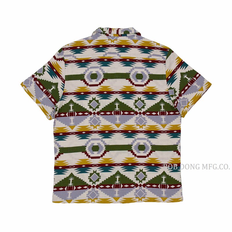 BOB DONG indio tótem Loop Collar camisas verano hombres Slubby C/F mangas cortas