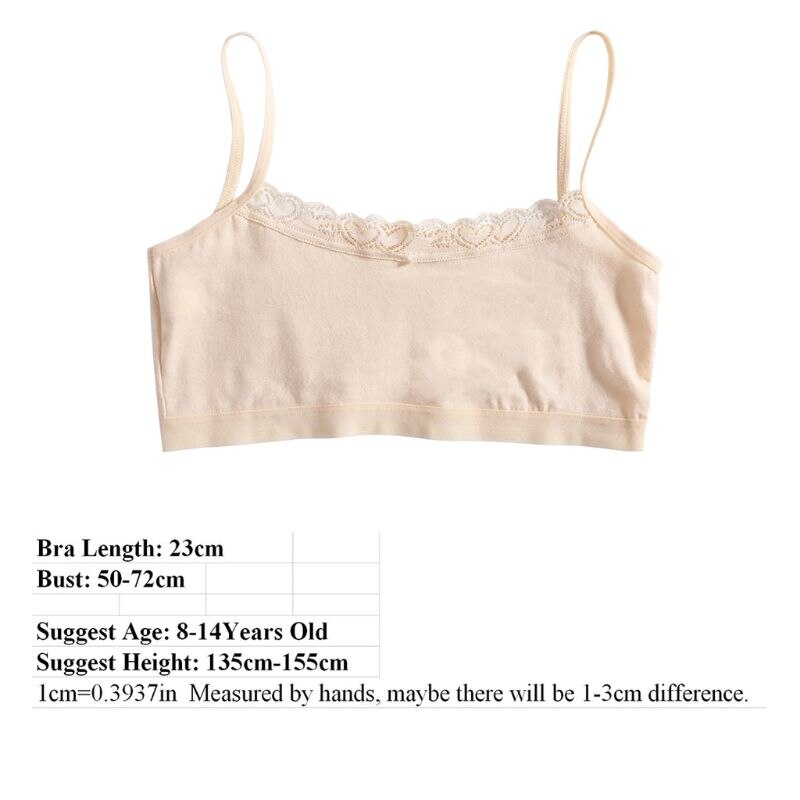 4 pz/lotto pizzo cotone ragazze formazione reggiseno bambini reggiseni bambini gilet adolescenti biancheria intima adolescente