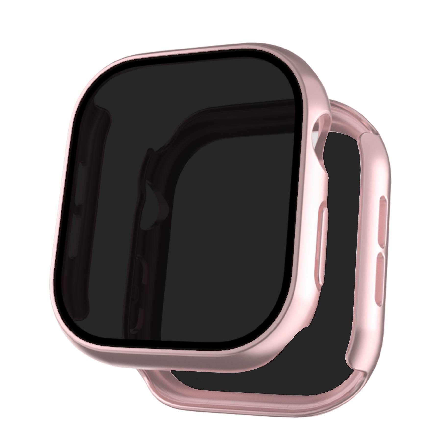 Lasi + kotelo apple watch series 10: 42mm 46mm , yksityisyyttä suojaava näytönsuoja, kova tietokoneen suojakansi iwatch  s10 -lisävarusteille: Ruusukulta / 7 tuumaa ja enemmän