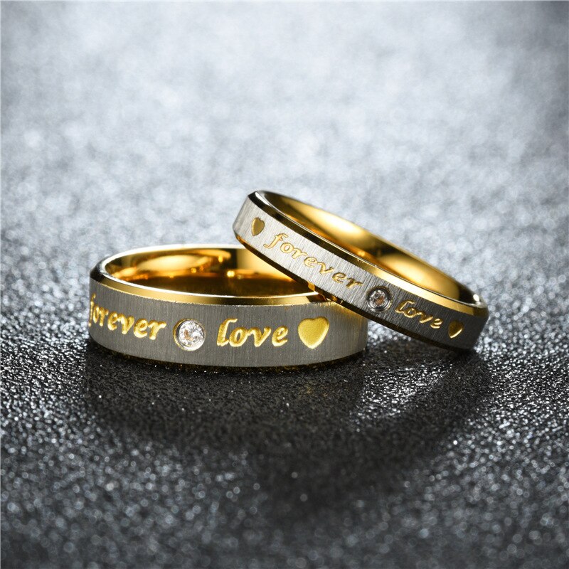 Bague de mariage d'amour éternel en acier inoxydable, anneau de fiançailles éternel pour Couple, bijoux pour hommes et femmes