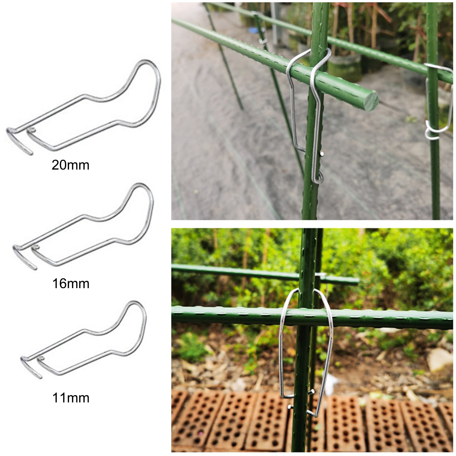 Garden Pipe Support Clip Buckle Kits Steel Wire Easy To Use And Install Silver For Flower Bracket 24pcs Fixing Clamp Connector