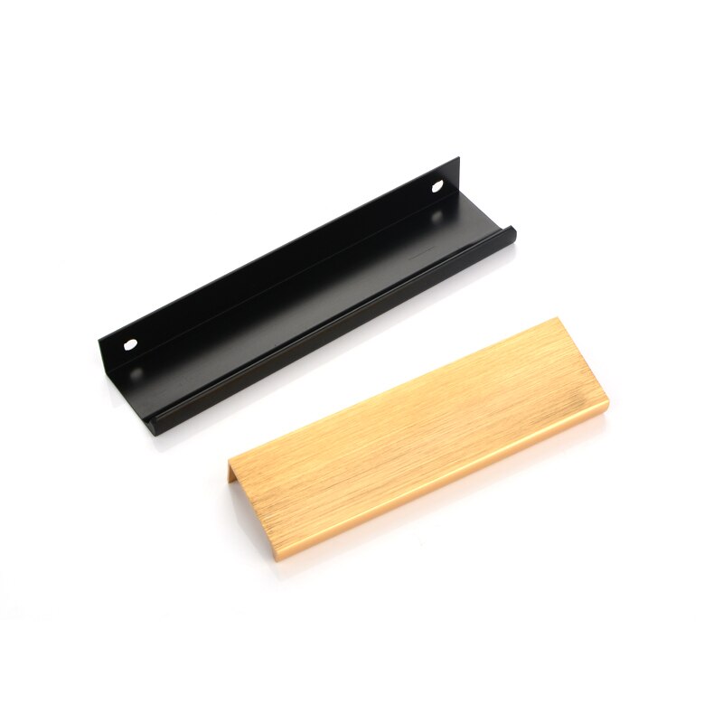 Maniglie per cassetti moderne con bordo a dito maniglie per cassetti per mobili armadio nascosto cassetto per cucina maniglie per comò manopole Hardware oro nero