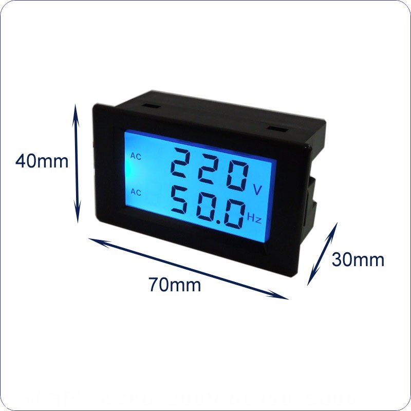 Voltmeter Hertz HZ Meter AC 150-500 V Spannungsüberwachung LCD Dual Display Spannung Frequenz Meter Digital 45-65 HZ Frequenzzähler