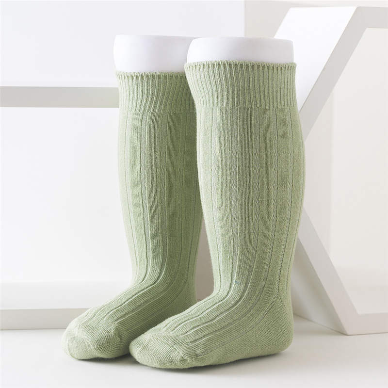 Balleenshiny Baby Katoenen Sokken Jongens Meisjes Elegantie Baby Sokken Lange Buis Kids Kinderen Spaanse Stijl Kniekousen Meisje Knie Hoge: green / 8cm for 0-6m