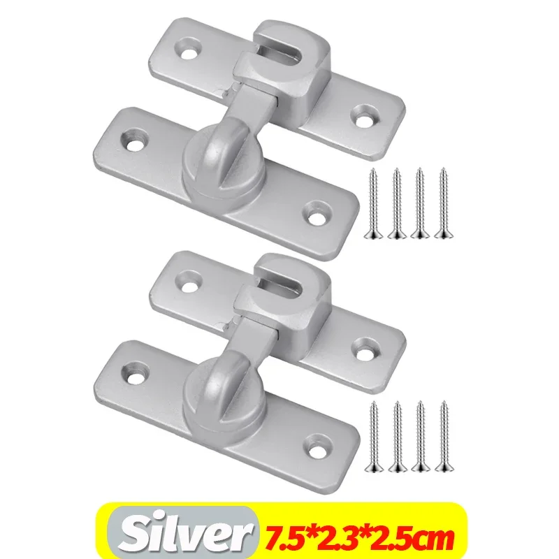90 Degree Sliding Door Latches Sliding Door Locks Anti-theft Buckle Latches Home Cupboard Door Catches DIY Hardware Accessories: WHITE