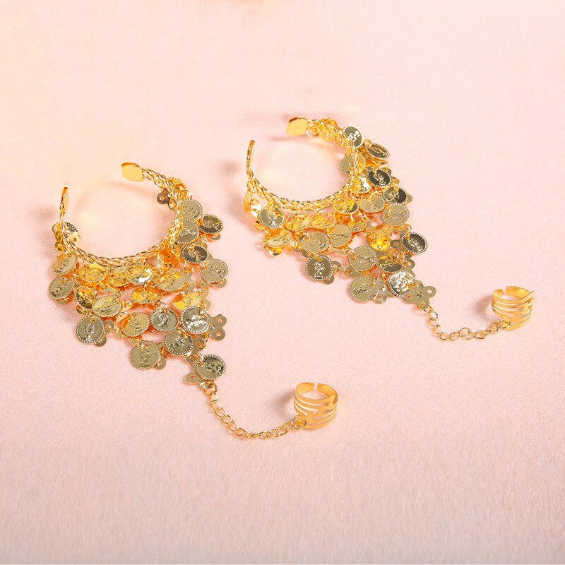 Desgaste de la danza joyas estilo Bollywood para brazaletes para bailar 1 par de la joyería accesorios de joyería hindú: Oro