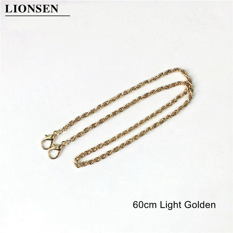 Lionsen 120cm 60cm Ersatz Kette Riemen Metall Verknüpfung Spange Geldbörse Kette Tasche Griff Schulter Kreuz Körper Handtaschen Kette Gurt: 60cm hell golden