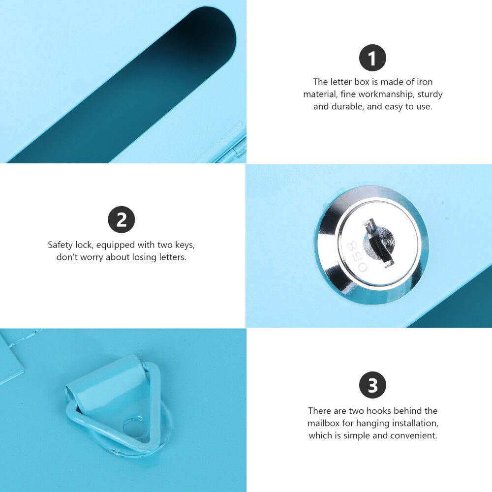 1pc European Style Letter Box Iron Mailbox Post Box Mailbox