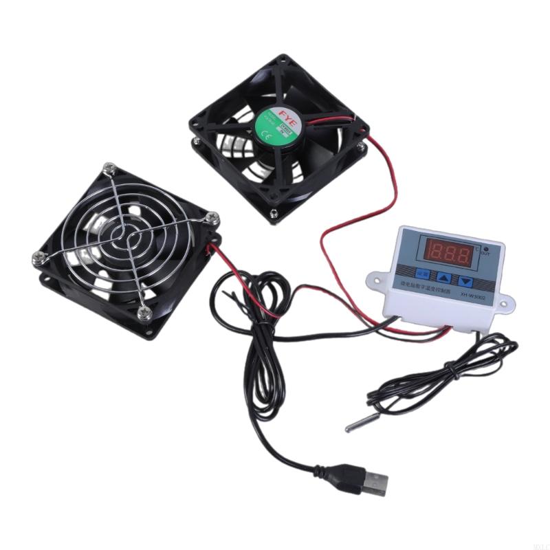 MXLC 2.5W Quiet USB Cabinets Fan with Adjustable Thermostat Metal Grille Cooling Fan for Home Theater and Pet Kennels: pink