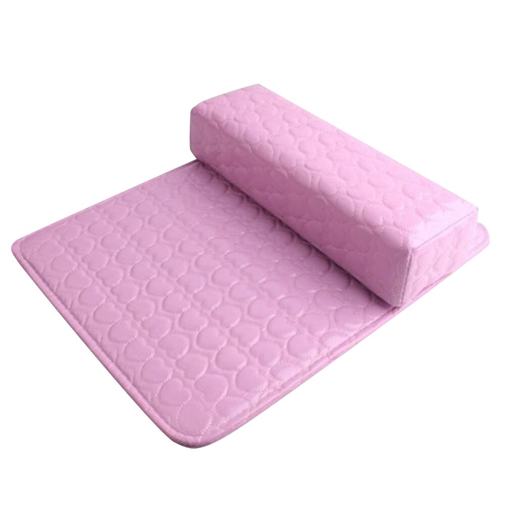 5 Kleuren Zachte Hand Rust Wasbare Hand Kussen Spons Kussen Twee Stuks Pu Lederen Kussen Kussen Manicure Tool: Roze