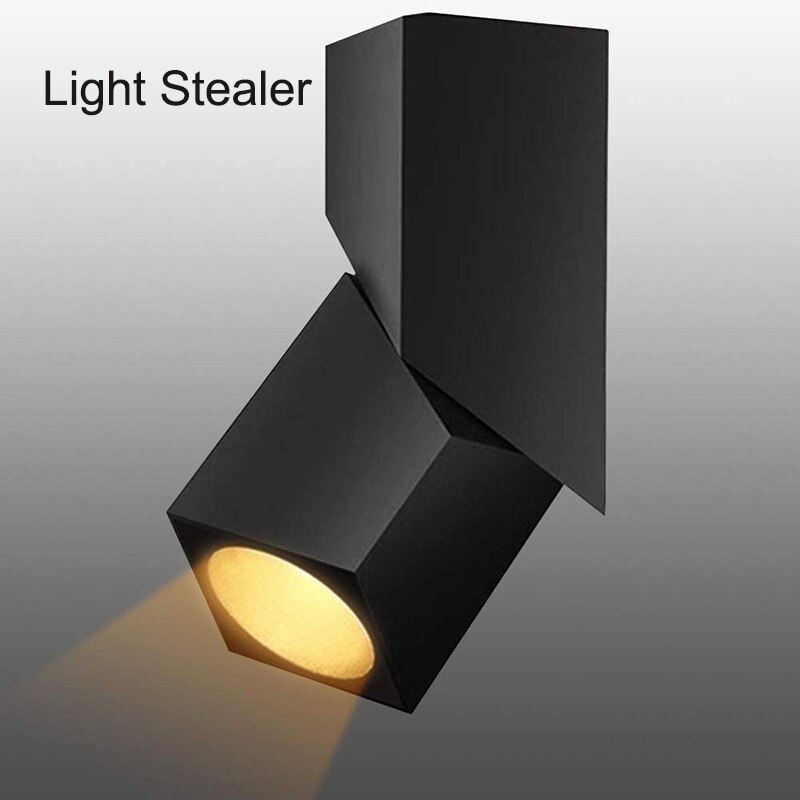 Led vierkante opvouwbare spot draaibaar plafond in scandinavische stijl minimalistische studio opbouw