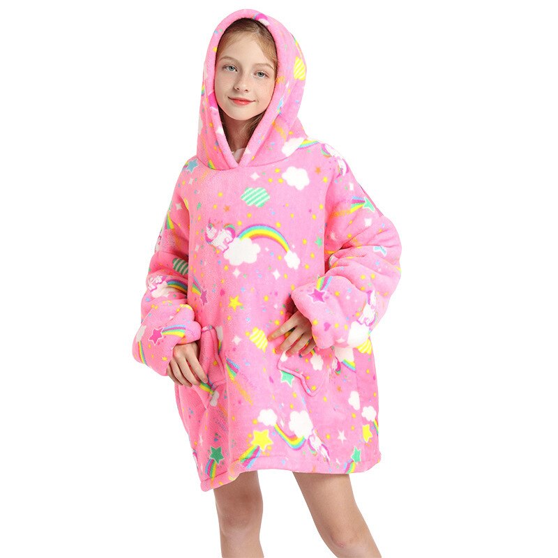 Kigurumi-Pijama Infantil de franela con capucha para niña y niño, ropa de dormir suave y cálida, con estampado, de invierno: 12