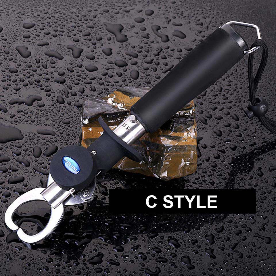 WALK FISH Control Fish Clamp Device Lures Stainless Steel Fishing Lip Grip Holder Grabber Pliers Fishing Gear Max Drag 15kg: C