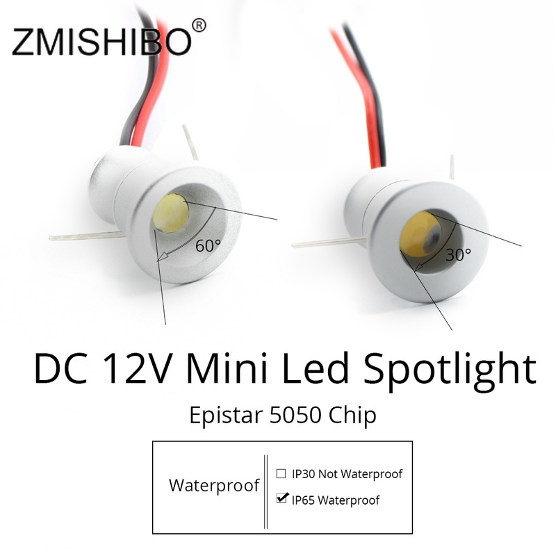 ZMISHIBO Spot LED Zilverkleurige Mini Kast Verlichting 12V Downlight 15mm Cut Gat Plafond Inbouwlamp IP65 Voor Sieraden kast Display