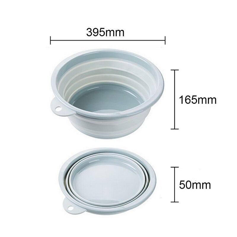 T opvouwbare grote wasbak huishoudelijke plastic wasbak reis verdikte kleine wasbak plastic bak: L-blauw