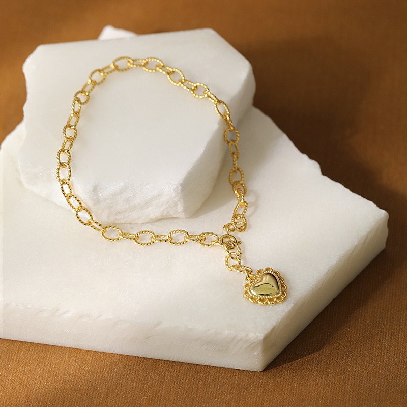 925 puur zilveren enkelbandjes temperament persoonlijkheid wilde zilveren ketting decoratie liefde xinxin vorm ketting vrouwelijke enkelbandjes