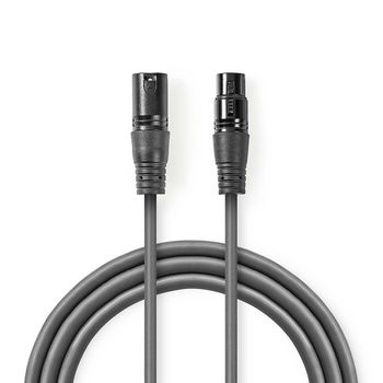 Gebalanceerde XLR Audio Kabel | male naar 3 Pin XLR-female naar 3 Pin XLR | 20 m | grijs
