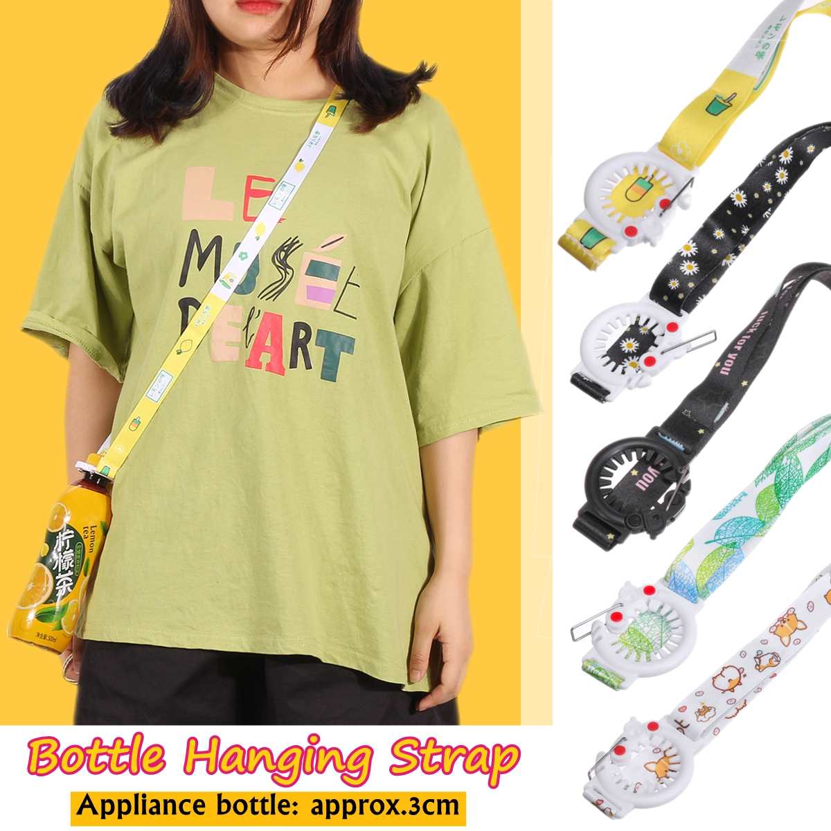 5 typer fargerik flaske hengende stropp spenne budbringer bag snor rygg belte hengende tau skulder baby drikke stropper