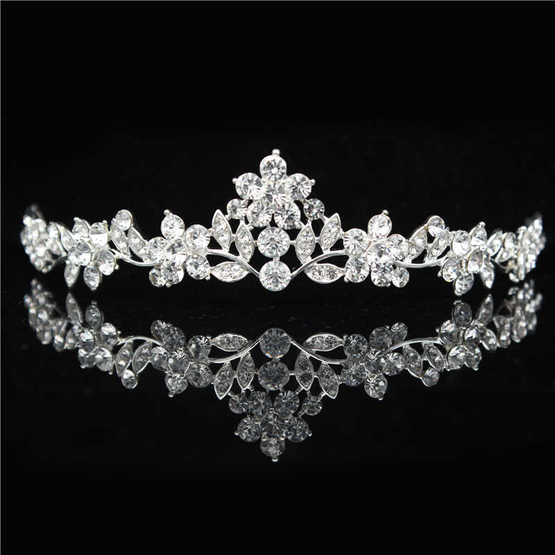 11 disegni di Cristallo Wedding Bridal Tiara Crown Per La Ragazza/Donne di Promenade Diadema Ornamenti Per Capelli Da Sposa Monili dei capelli Della Sposa accessori: Style 1 Rhodium