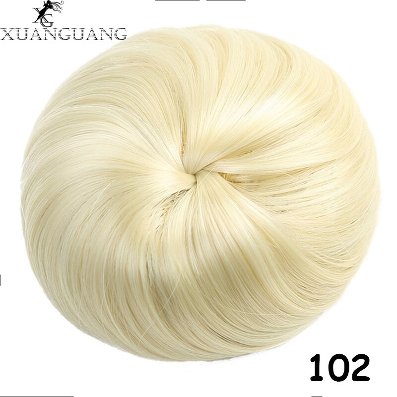 XUANGUANG Woman Hair Chignon Clip In Hairpiece Extensions Nine Colors High Temperature Fiber Hair Bun Donut Chignon: 102