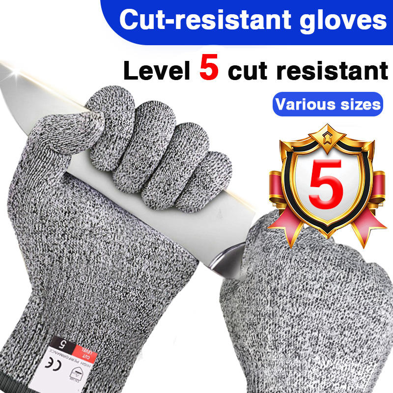 Guantes resistentes a cortes Grado 5, cuchillo de cocina de carpintería resistente a la abrasión, protección de manos antideslizante para agarrar peces