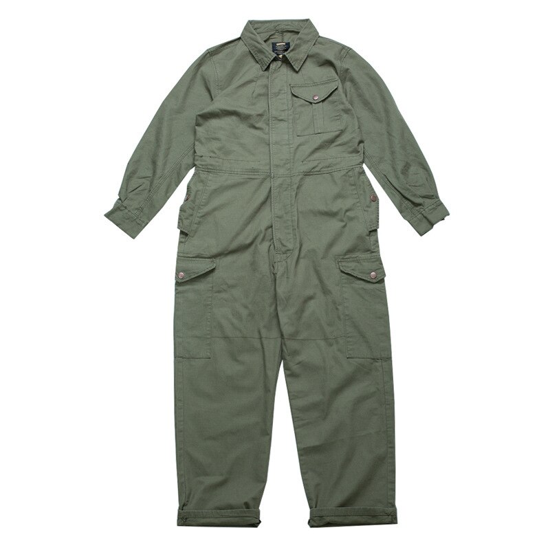 Mærke mænd overalls jumpsuits solide joggers rompers street style casual mænd bukser knap åben playsuits: L / Militærgrøn