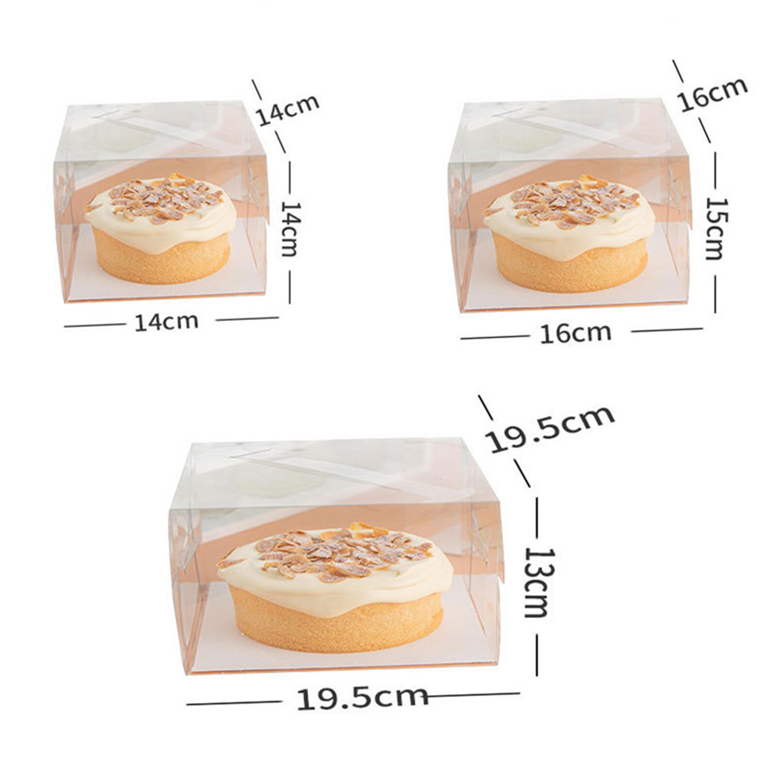 10Pcs Draagbare Clear Taartdoos Handheld Transparante Bakken Gebak Cheese Cake Verpakking Box Voor Verjaardag Bruiloft