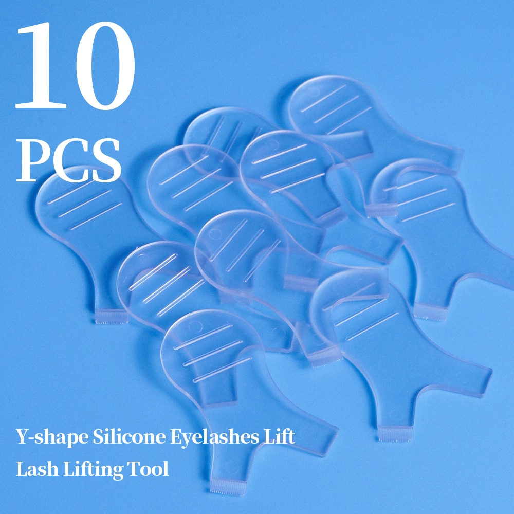 10 Stks/set 4.8Cm Transparant Y Vorm Siliconen Wimpers Lift Lifting Curler Eye Lash Extension Graft Brush Tool Accessoires