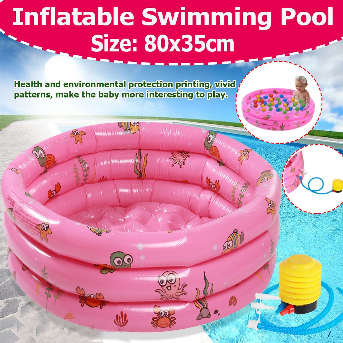 Baby Opblaasbare Ronde Zwembad Roze Voor 0-3 Jaar ... – Grandado