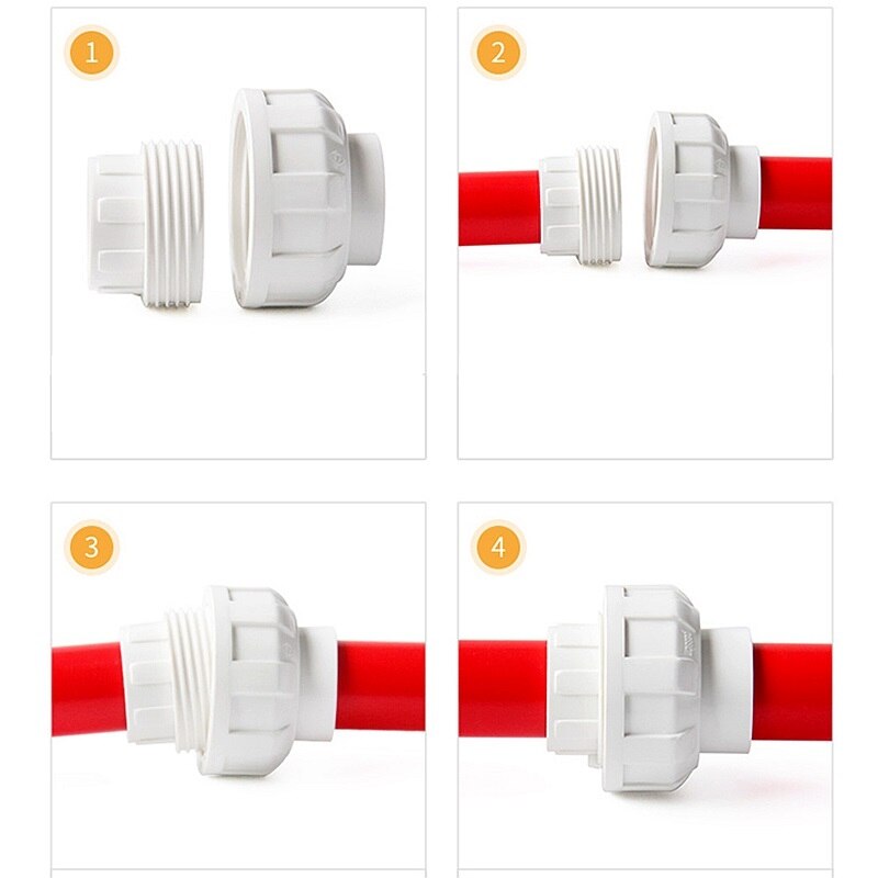 2~20pcs I.D20~50mm PVC Union Connector Garden Irrigation Water Pipe Fittings Home DIY Aquarium Fish Tank Tube Joints Pattern