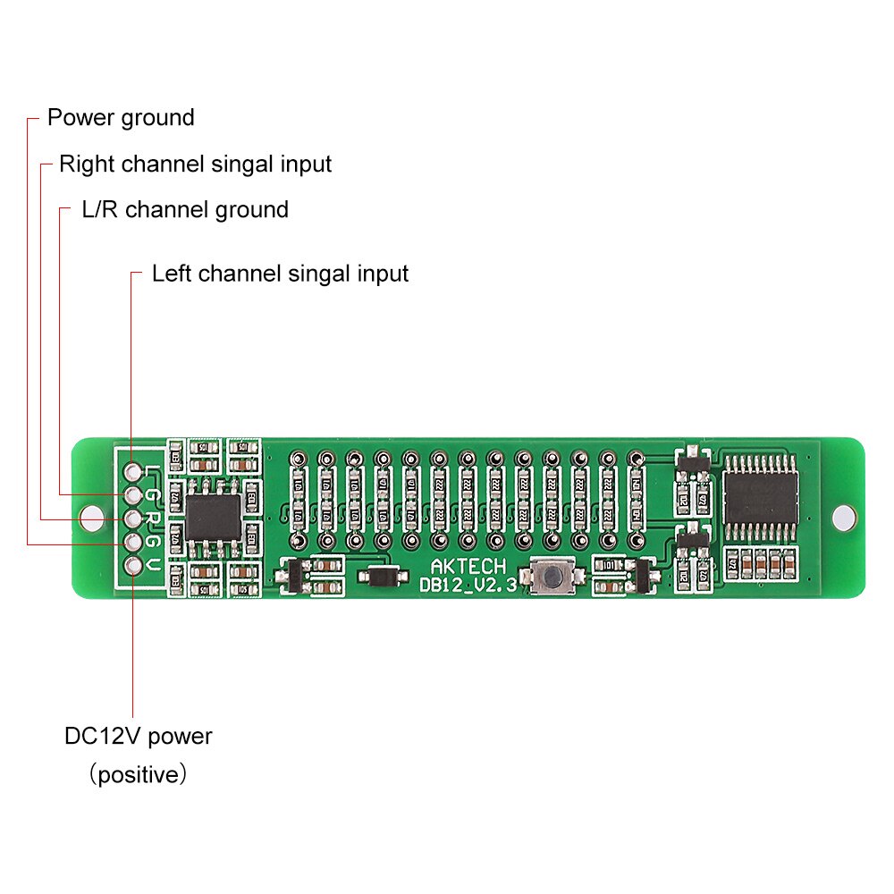 Mini LED Muziek Dual 12 Niveau Indicator VU Meter Stereo Versterker Boord Professionele Niveau Volume Display Verstelbare Licht Snelheid