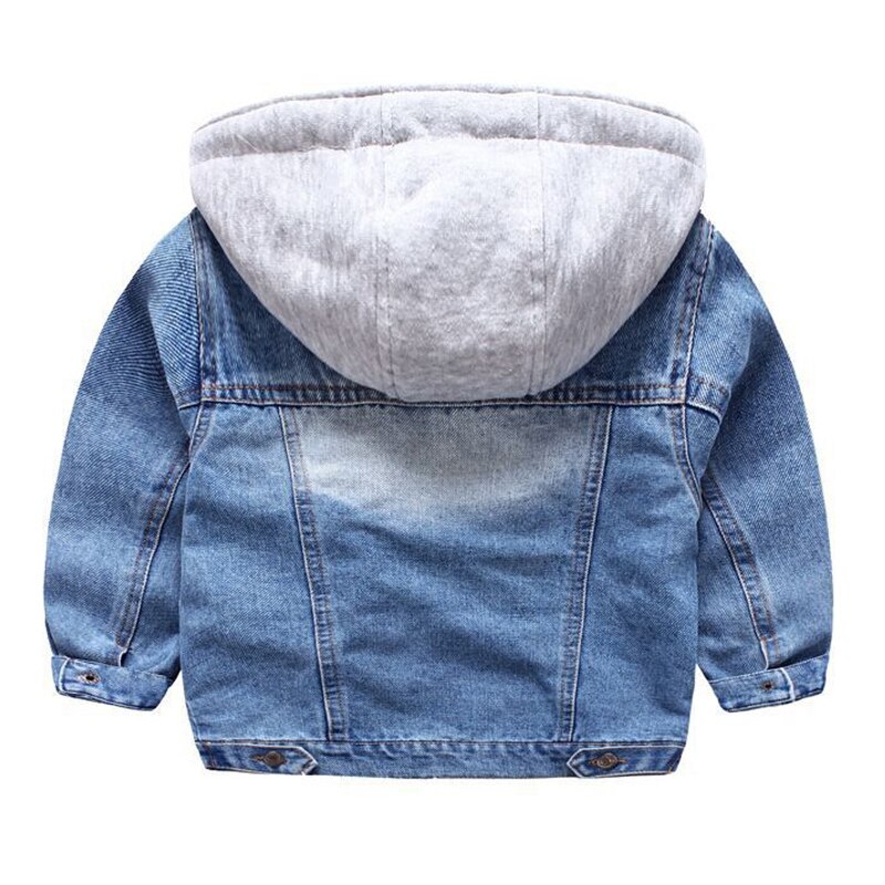 Boy Denim Jackets kids jeans coat Children splice Outerwear clothing Spring Autumn boy hooded sport Clothes Jacket for boy