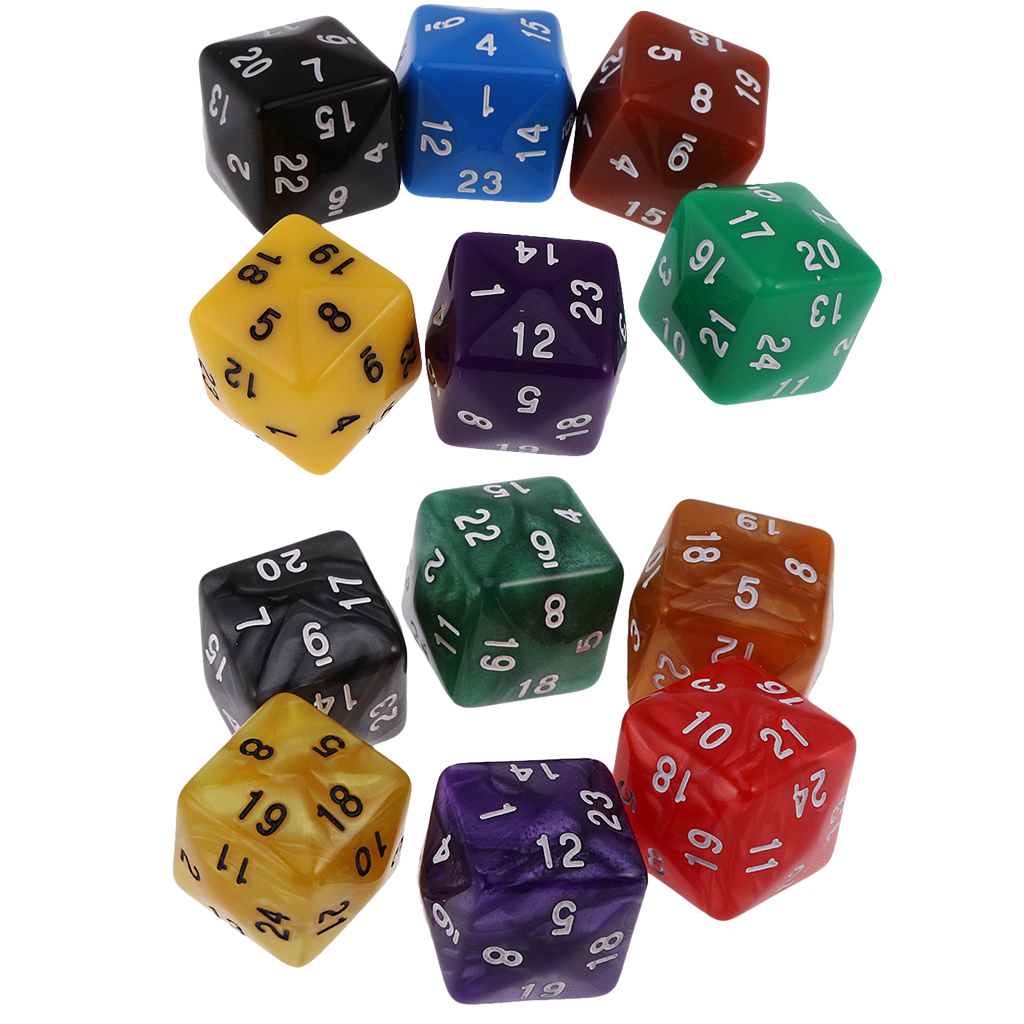 MagiDeal 6pcs 24 /30 Sided Dice D24 D30 Dices for D&amp;D TRPG Family Party Board Game Toys