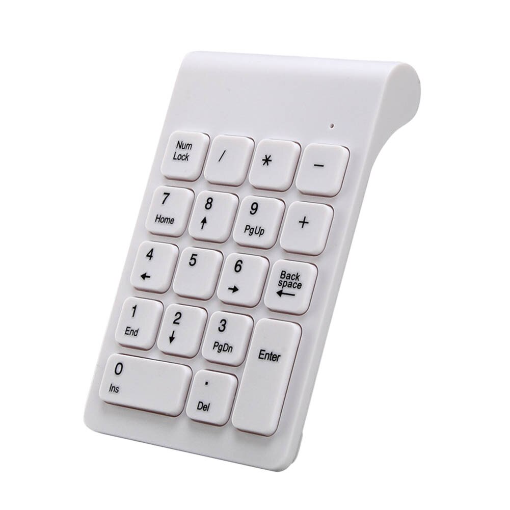 Portable 2.4G Wireless Digital Keyboard USB Number Pad 18 Keys Mini Numeric Keypad For Laptop PC Notebook Desktop SGA998: White