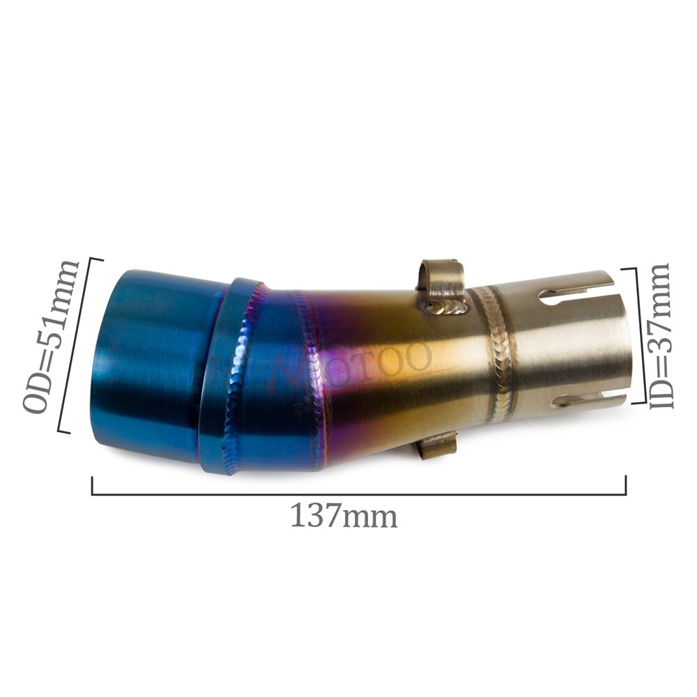 Motorfiets uitlaat middenpijp verbinding demper voor kawasaki  z250 z300 ninja 250r ninja 250 ninja 300 verbindingspijp: Blauw